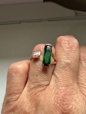 Bp may 26 bday collection. Emerald Green Baguette Statement Ring -